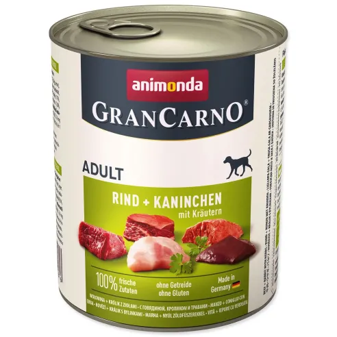 Konzerva Animonda Gran Carno Odrasel govedina in zajec z zelišči 800g