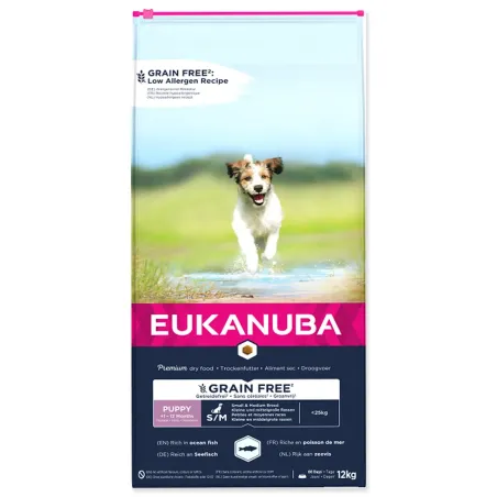 Hrana EUKANUBA Puppy & Junior Small & Medium brez žitaric Ocean Fish 12kg