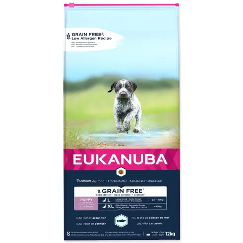 Hrana EUKANUBA Puppy & Junior za velike in velikanske pasme, brez žitaric, z oceanskimi ribami 12 kg
