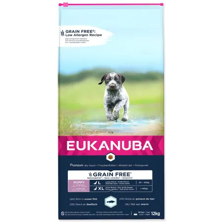 Hrana EUKANUBA Puppy & Junior za velike in velikanske pasme, brez žitaric, z oceanskimi ribami 12 kg