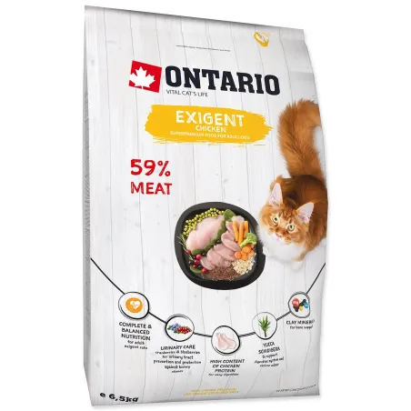 Hrana za mačke Ontario Cat Exigent 6,5 kg