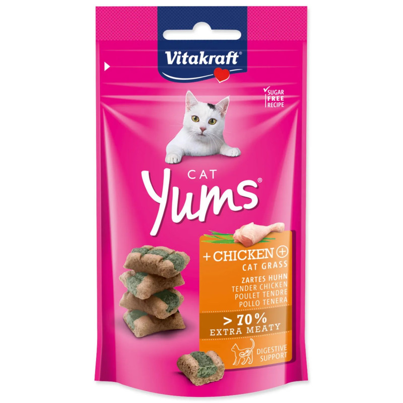 Prigrizek Vitakraft Cat Yums piščanec, z mačjo travo 40 g
