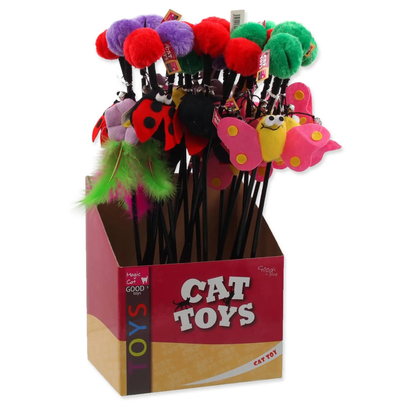 Igrača Magic Cat palica s cofkom in igračo, mix 6cm+45cm, 24 kosov