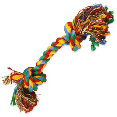 Igrača Dog Fantasy bombažni barvni vozel, 2 vozla, 30 cm