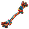 Igrača Dog Fantasy bombažni barvni vozel 2 vozla 20 cm