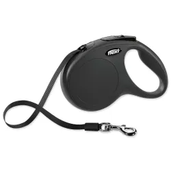 Povodec Flexi Classic New trak M črn 5 m