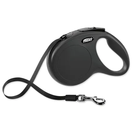 Povodec Flexi Classic New trak M črn 5 m