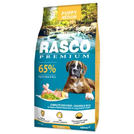 Krmivo Rasco Premium Puppy Medium piščanec z rižem 15kg