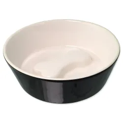 Posoda za pse Dog Fantasy keramična črno/bela, motiv kost 18x6cm, 650ml