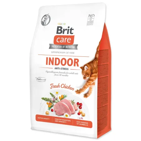 Hrana Brit Care Cat brez žitaric za notranje mačke, protistresna 0,4 kg