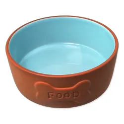 Skleda Dog Fantasy keramična FOOD opečno/modra 13x5cm, 350ml