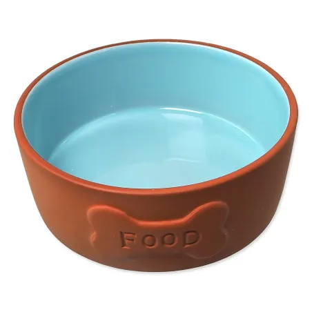 Skleda Dog Fantasy keramična FOOD opečno/modra 13x5cm, 350ml