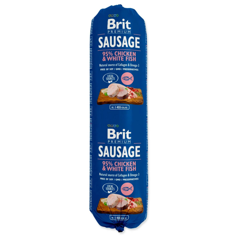 Salama Brit Sausage piščanec in bela riba 800g