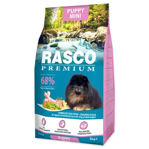Hrana Rasco Premium Puppy Mini piščanec z rižem 3kg