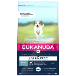 Hrana EUKANUBA za odrasle, majhne in srednje pasme, brez žitaric, okus morskih rib, 3 kg
