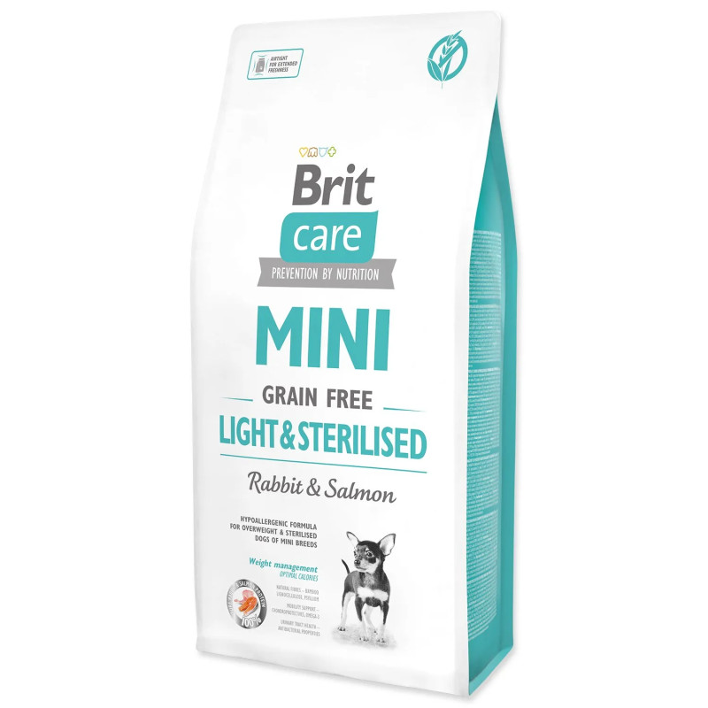 Hrana Brit Care Mini brez žitaric, lahka in sterilizirana 7 kg