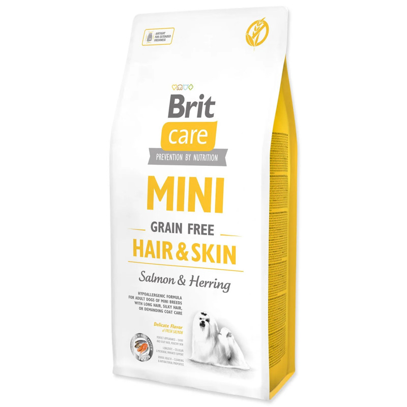 Hrana Brit Care Mini brez žitaric Hair & Skin 7 kg