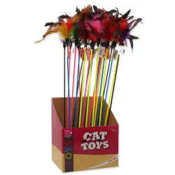 Igrača Magic Cat palica s perjem in zvončkom 17cm+49cm 24 kos