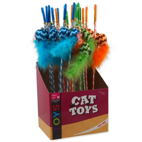 Igrača Magic Cat palica žogica bombaž 17 cm + 45 cm 24 kos