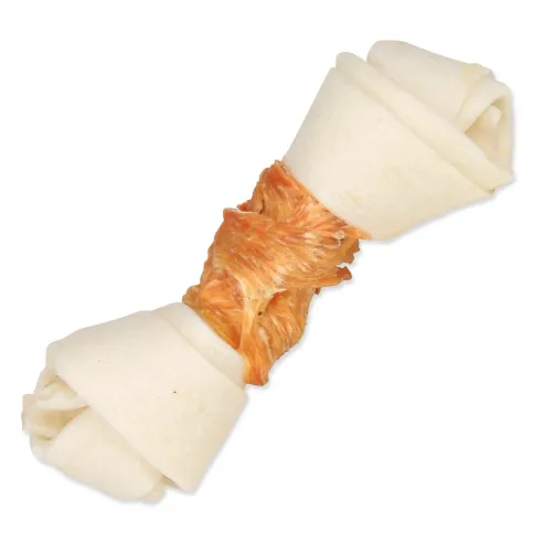 Poslastica Trixie DentaFun bivolova koža obložena s piščančjim mesom, kost 11 cm 70 g 2 kosi