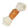 Posladek Trixie DentaFun bivolja koža obložena s piščančjim mesom, kost 15 cm, 70 g