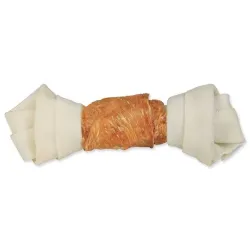 Prigrizek Trixie DentaFun iz bivolje kože, obložen s piščančjim mesom, kost 18 cm 120 g