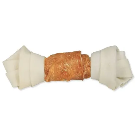 Prigrizek Trixie DentaFun iz bivolje kože, obložen s piščančjim mesom, kost 18 cm 120 g