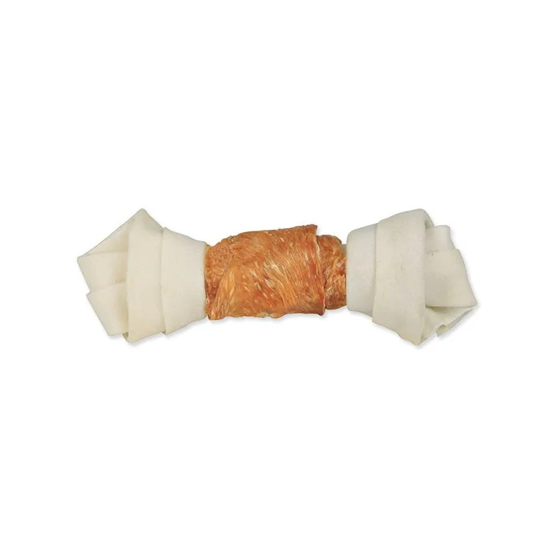 Prigrizek Trixie DentaFun iz bivolje kože, obložen s piščančjim mesom, kost 18 cm 120 g