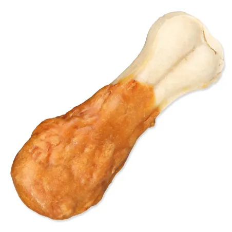 Posladek Trixie DentaFun bivolska koža obložena s piščančjim mesom, kost 11 cm, 60 g, 2 kosi