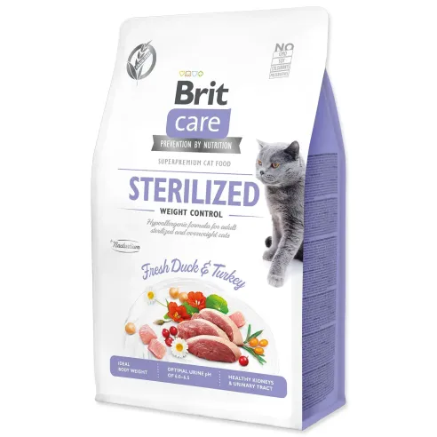 Hrana Brit Care Cat brez žitaric za sterilizirane mačke, nadzor teže 0,4 kg