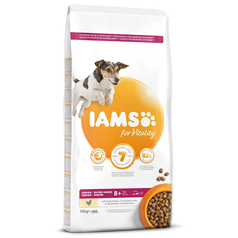 Hrana IAMS Dog Senior Small & Medium Piščanec 12kg