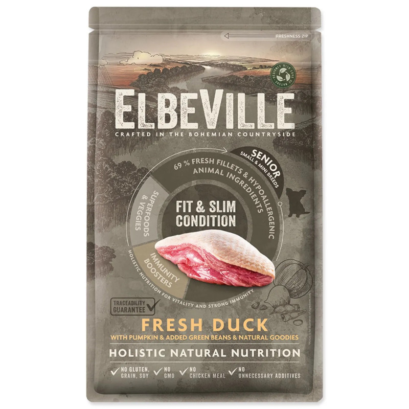 Hrana ELBEVILLE Senior Mini Fit and Slim Condition Fresh Duck 1,4 kg