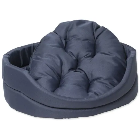 Ležišče Dog Fantasy ovalno z blazino temno modro 42x34x14cm