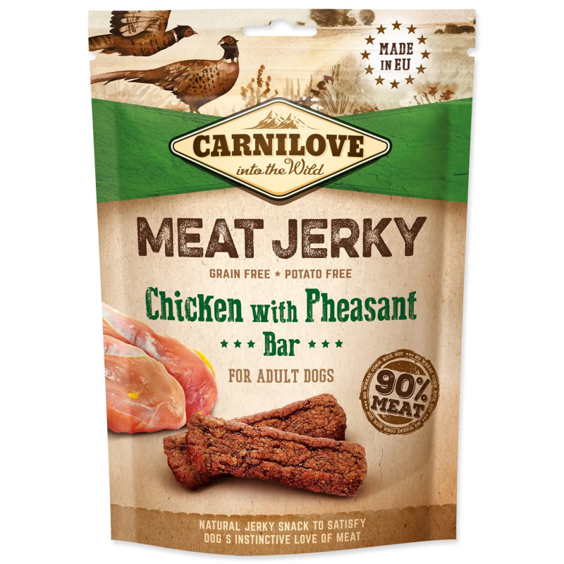 Poslastica Carnilove Jerky piščanec in fazan, palčke 100 g