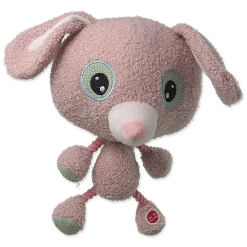Igrača Dog Fantasy Big head plišast zajec s piščalko 30 cm