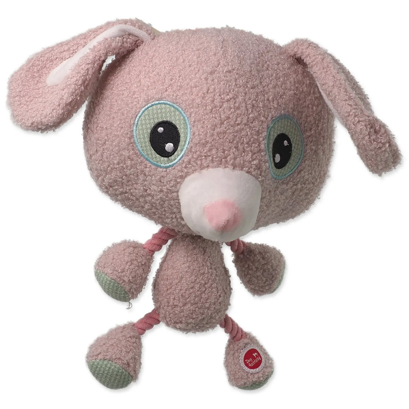 Igrača Dog Fantasy Big head plišast zajec s piščalko 30 cm