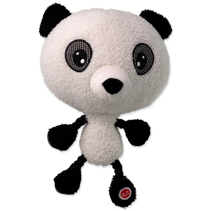 Igrača Dog Fantasy Big Head panda, plišasta, piska, 30 cm