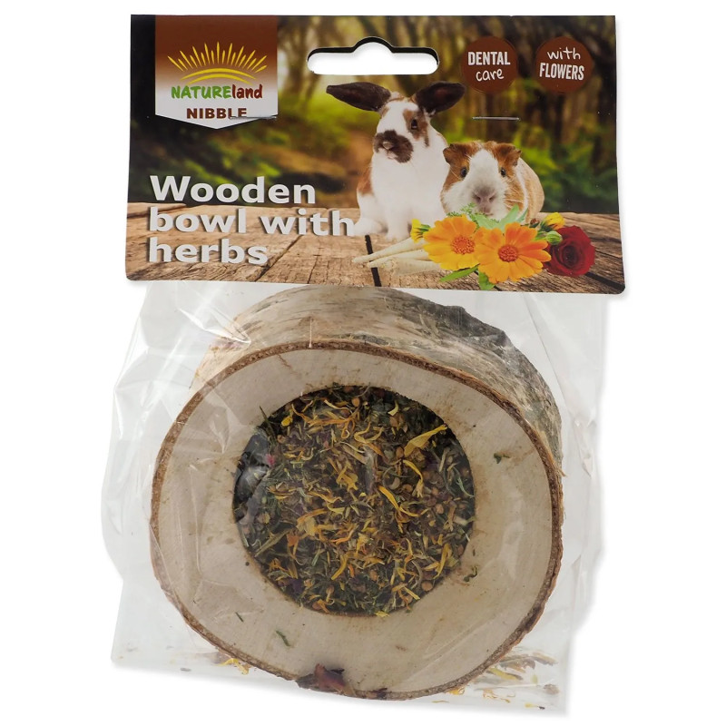 Posladek Nature Land Nibble, lesena skleda, polnjena z zelišči, 120 g