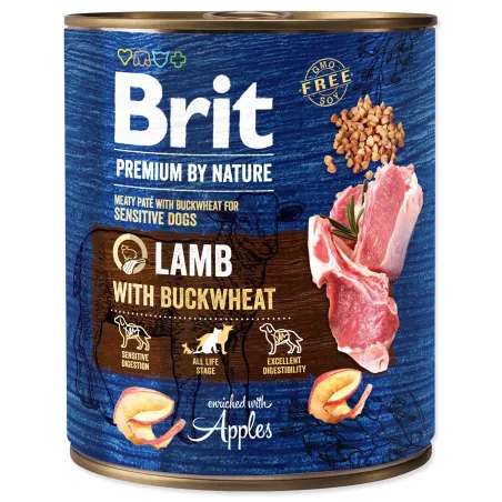 Konzerva Brit Premium by Nature jagnjetina z ajdo 800g