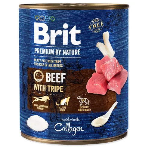 Konzerva Brit Premium by Nature govedina z želodci 800 g