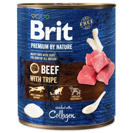 Konzerva Brit Premium by Nature govedina z želodci 800 g