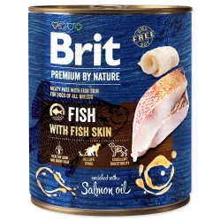 Konzerva Brit Premium by Nature riba s kožo 800 g