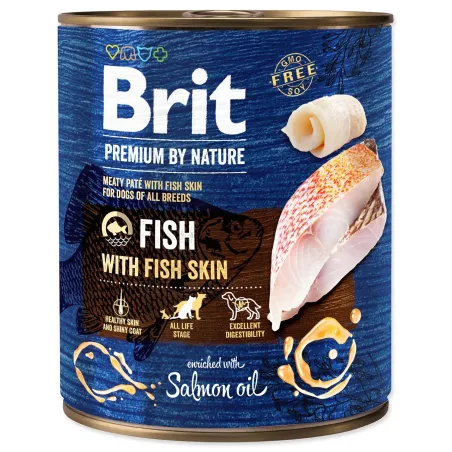Konzerva Brit Premium by Nature riba s kožo 800 g