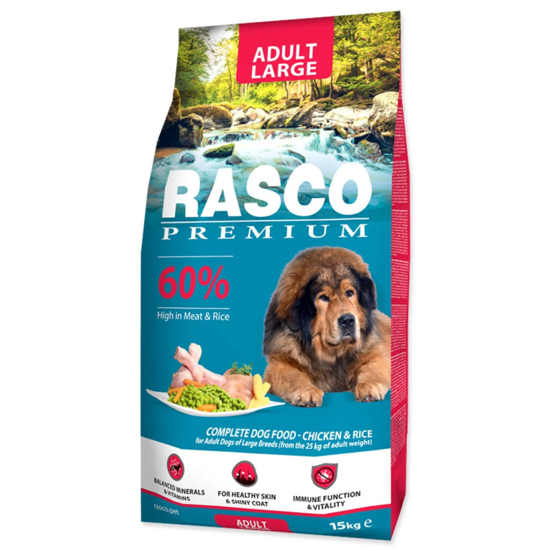 Hrana Rasco Premium Adult Large piščanec z rižem 15kg
