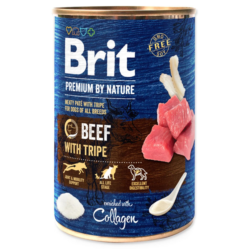 Konzerva Brit Premium by Nature goveje s tripicami 400g