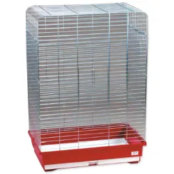 Kletka Bird Jewel Rozela 60x37x85,5cm krom in vinsko rdeča