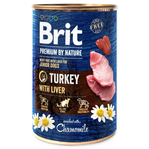 Konzerva Brit Premium by Nature puran z jetri 400 g