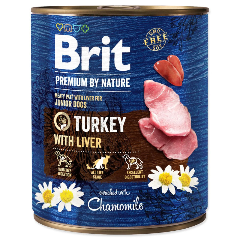 Konzerva Brit Premium by Nature puran z jetri 800g