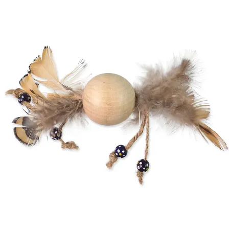 Igrača Magic Cat Wooden Toy kroglica s perjem mix 16 cm