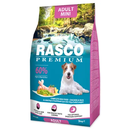 Hrana Rasco Premium Adult Mini piščanec z rižem 3kg